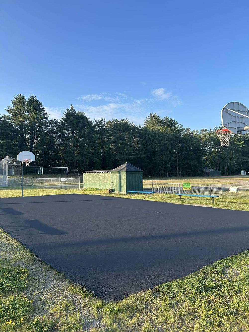Sealcoated basketball court
