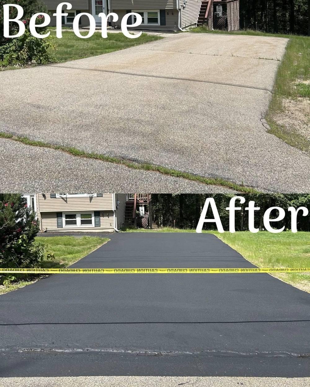 Before and after sealcoating